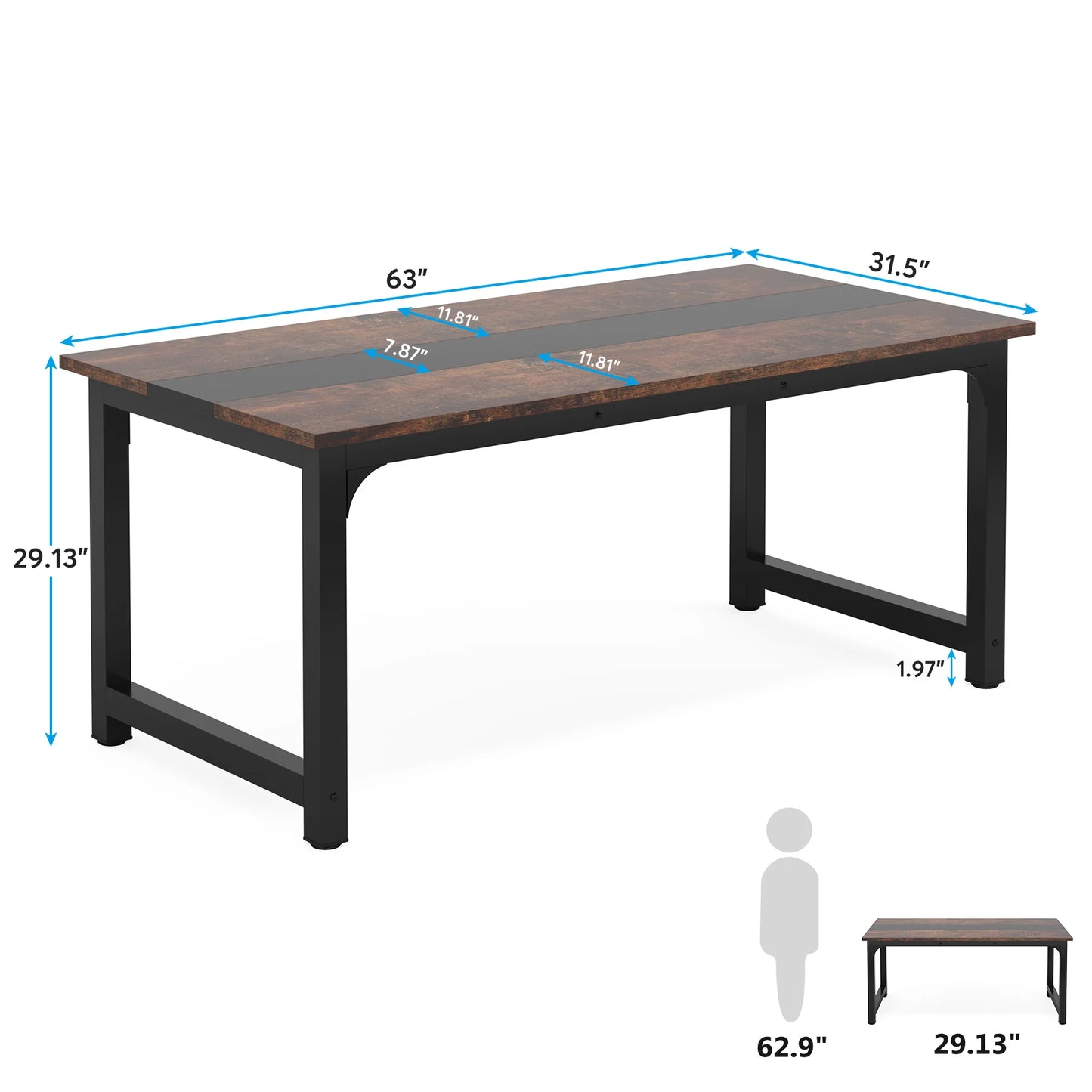 Ljustra Large Office Desk Modern Writing Table Workstation for Home Office