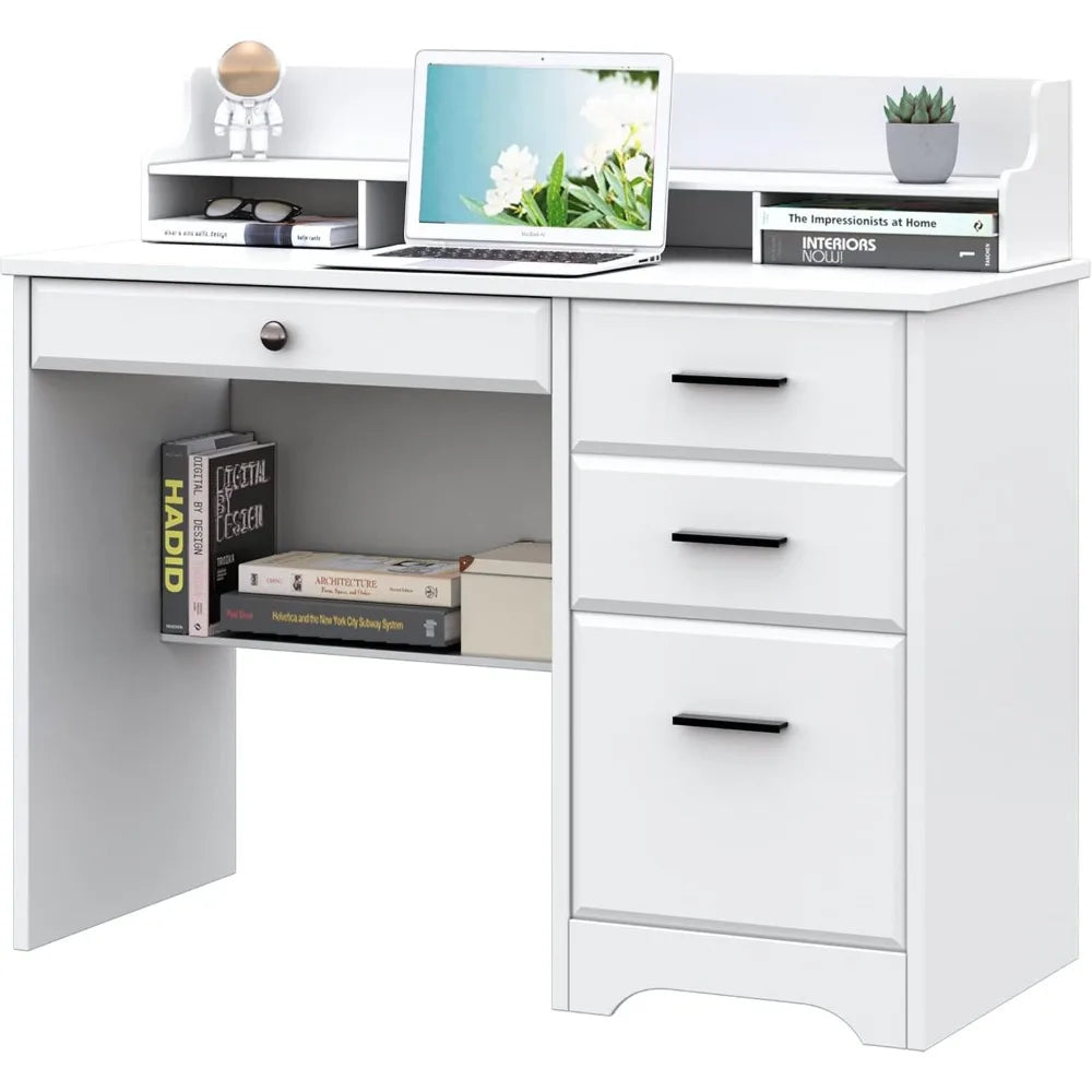 Computer Desk with Storage Drawers and Hutch for Home Office Small Space