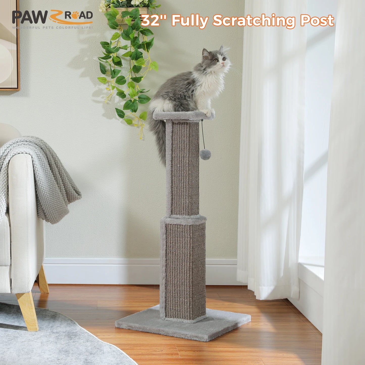 Ljustra 80CM Cat Tree Scratching Post Durable Plush Perch Indoor Furniture
