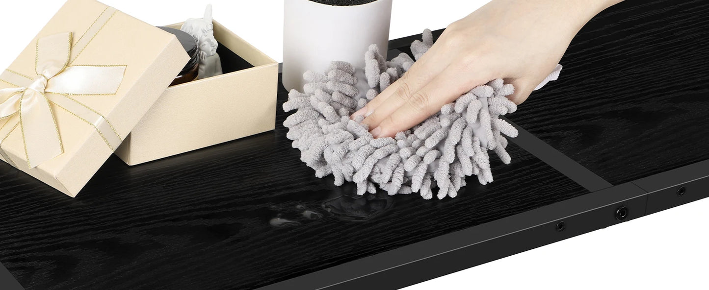 Narrow Wood Metal Console Table 31.5 Inch Slim Design for Entryway Living Room