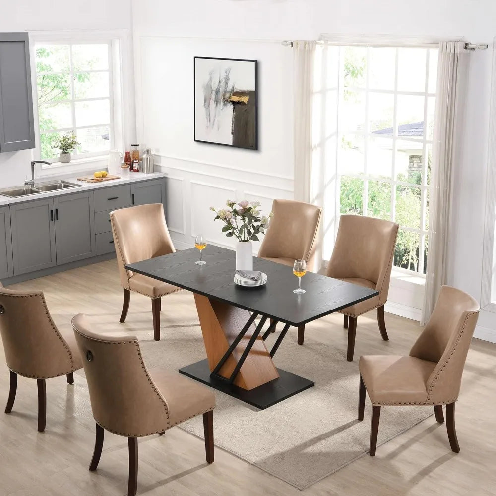 Extendable Dining Table for 4-6 Modern Wooden Rectangular Design