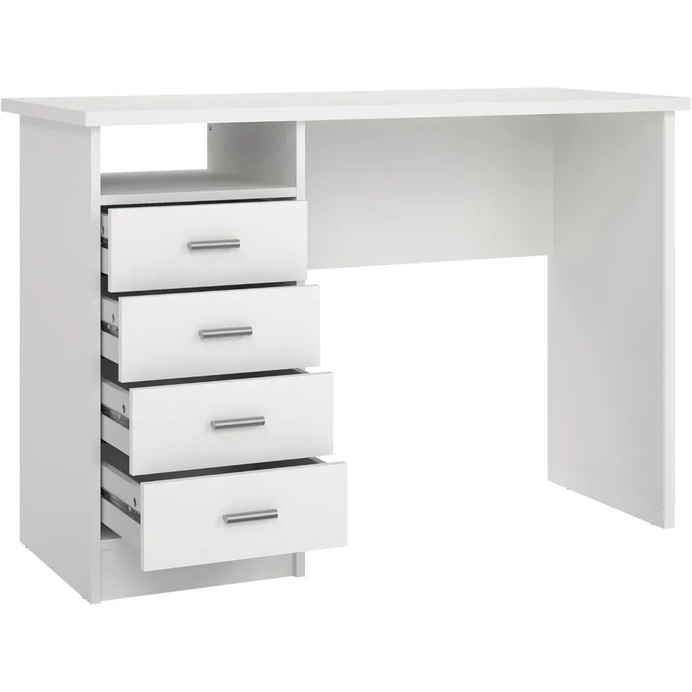 4-Drawer Modern Writing Desk Compact Functional Office Furniture