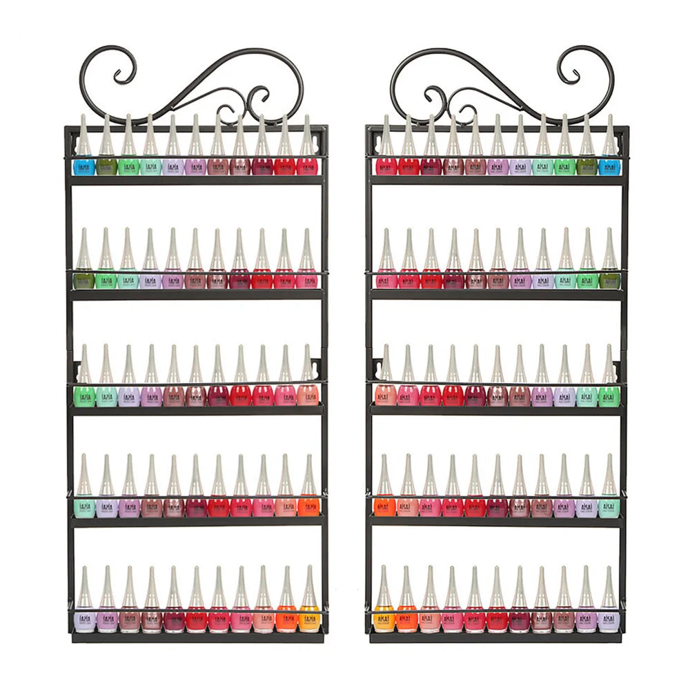 5 Tier Wall Mounted Metal Nail Polish Rack Essential Oil Organizer Shelf