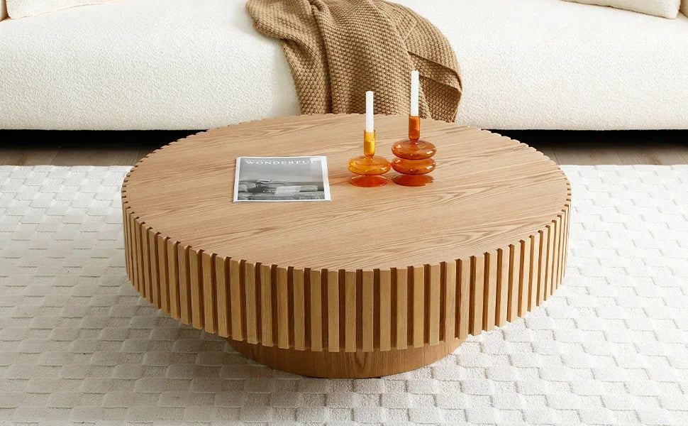 Modern 31.49 Inch Round Coffee Table Luxury Living Room Accent Table