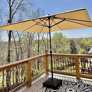 10ft Square Patio Umbrella Aluminum Frame Market Sun Umbrella Outdoor