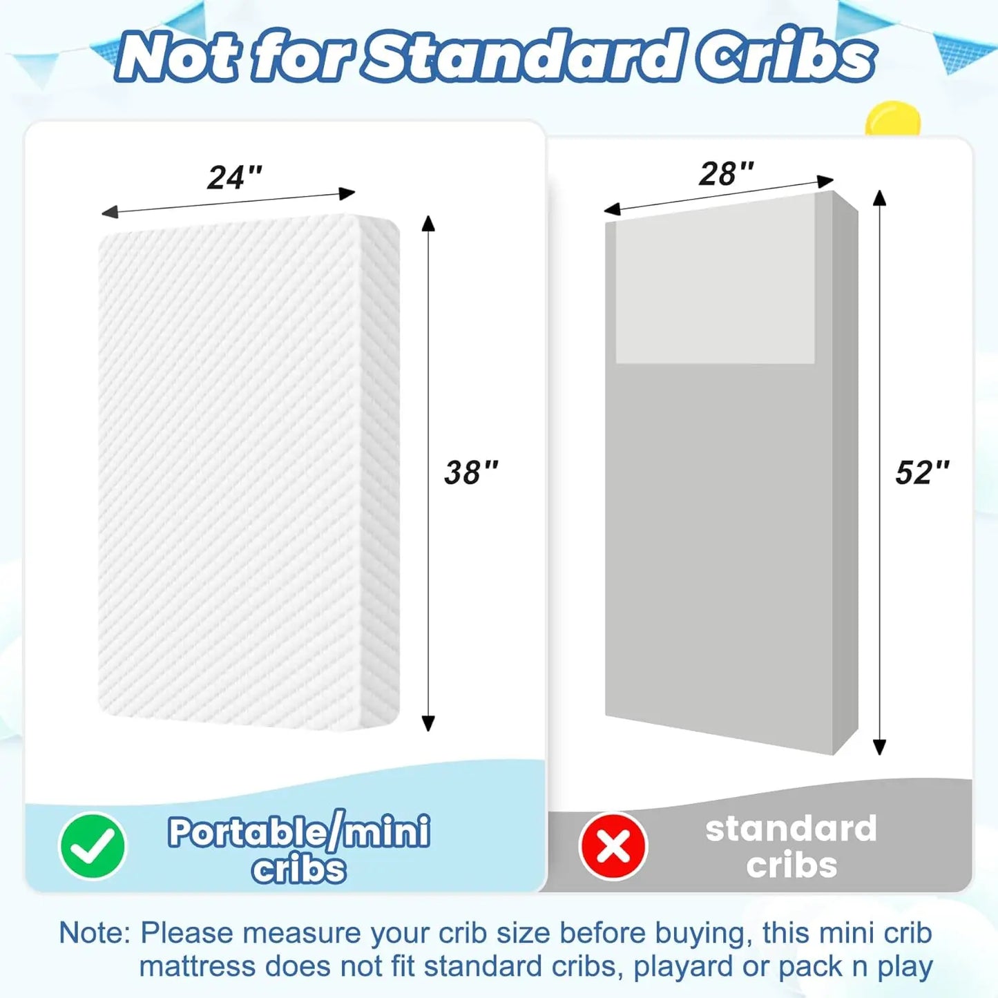 Ljustra Breathable Crib Mattress Toddler Bed Certified Foam Safe Comfort