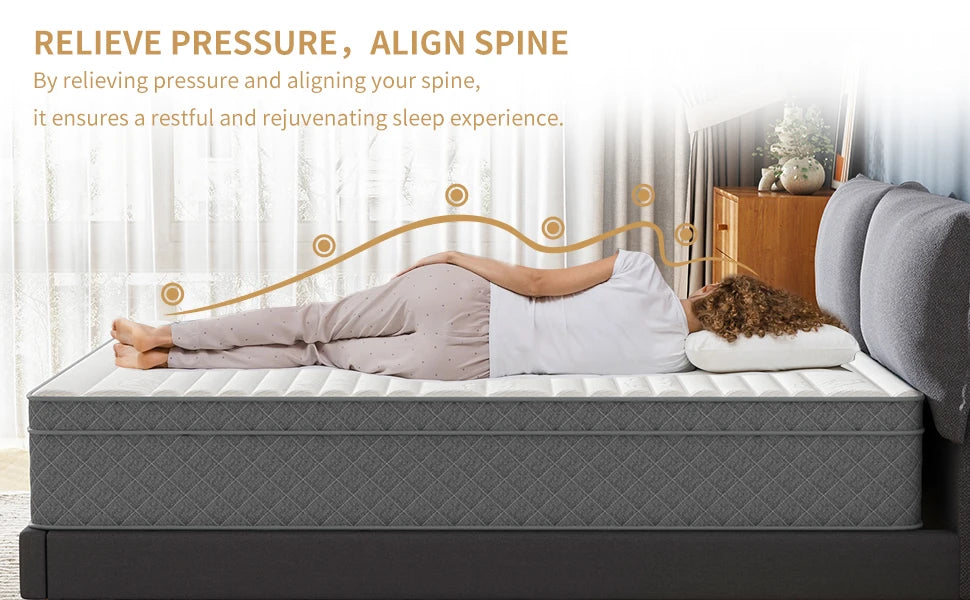 Ljustra 10 Inch Full Queen Mattress Cooling-Gel Memory Foam Hybrid