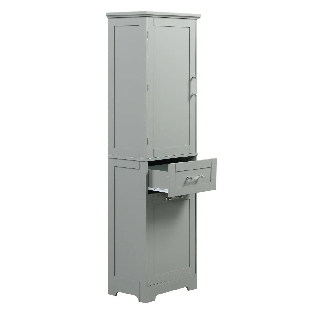 Tall Bathroom Storage Cabinet Freestanding with Adjustable Shelf and Drawers