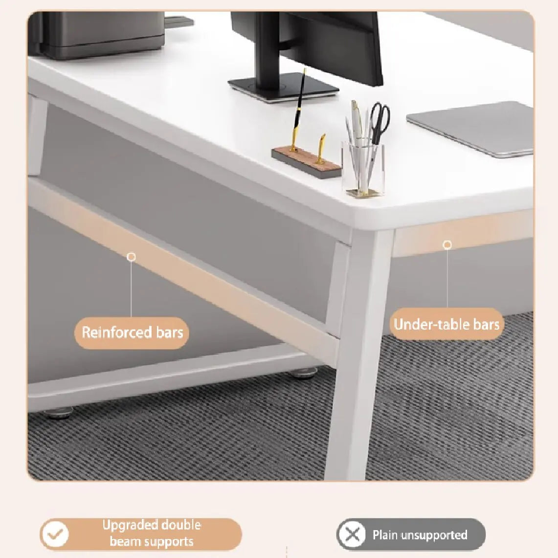 Ljustra Modern Simple White Computer Desk Small Writing Table for Office