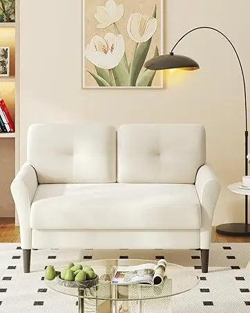 Ljustra 48 Inch Loveseat Sofa Velvet Couch Comfy for Living Room