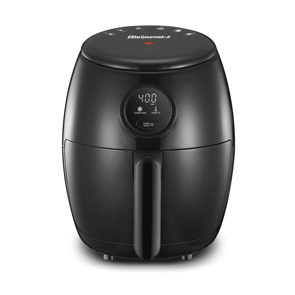 Compact 2Qt Air Fryer Healthy Cooking Adjustable Temp Time Control Non-Stick