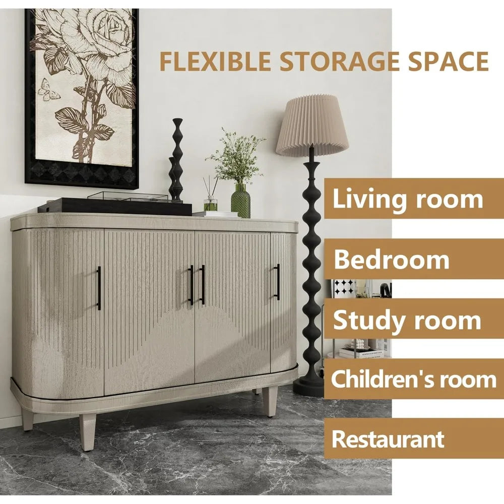 Modern Sideboard Buffet Cabinet with 4 Doors for Living Room Kitchen