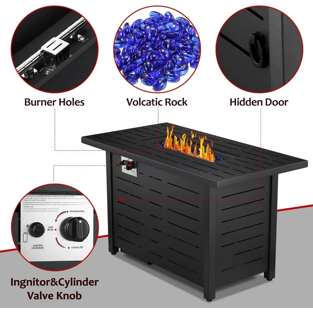 43Inch Fire Pit Table 2-in-1 Adjustable Flame Smokeless CSA Certified