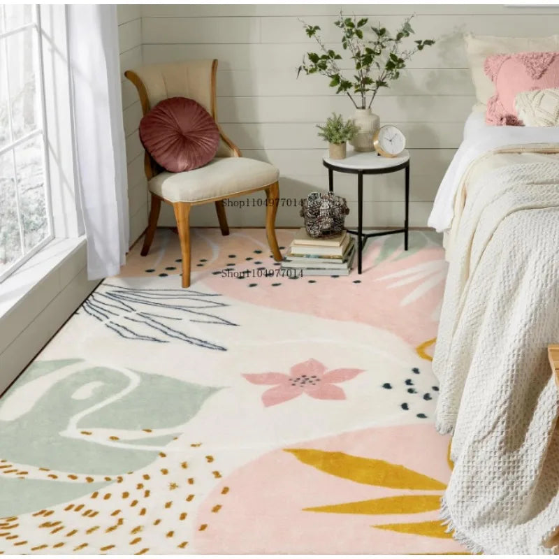 Soft Non-Slip Pink Carpet for Living Room Bedroom Kids Classroom Office