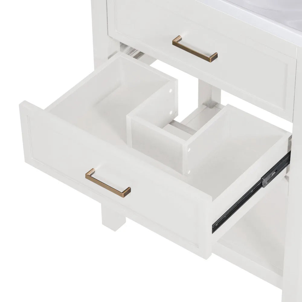 24 Inch Bathroom Vanity Modern Storage Cabinet with Sink and Drawers
