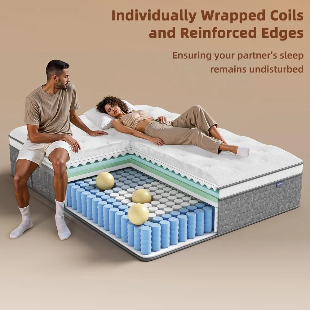 Ljustra Medium Firm Hybrid Mattress with Lumbar Support 12 Inch