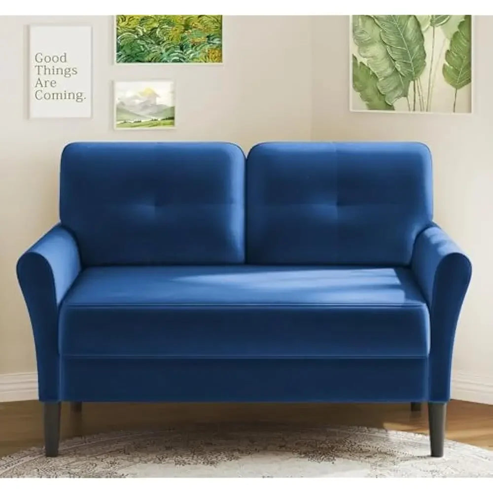 48 Inch Loveseat Sofa Soft Velvet Couch for Living Room Bedroom