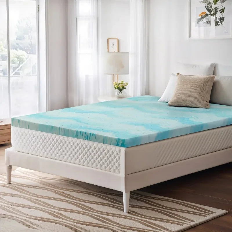 Ljustra Full Mattress Topper Gel Memory Foam CertiPUR-US Cooling Comfort