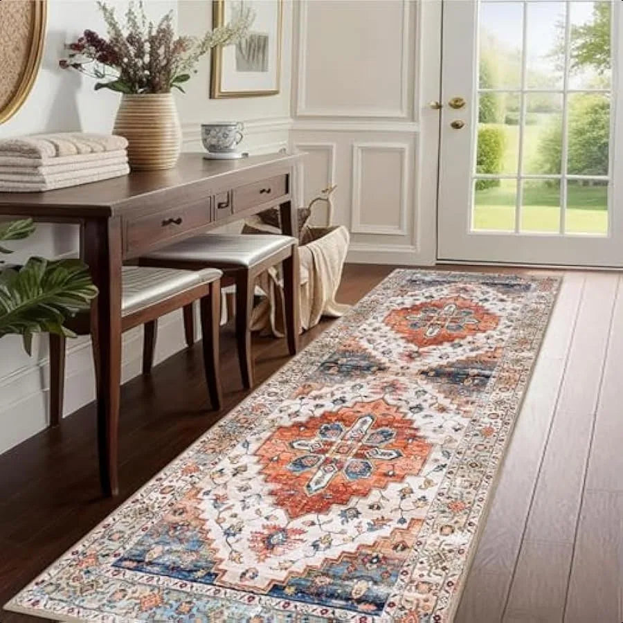 Hallway Runner Rug 2x6 Vintage Distressed Washable Non Slip Bedroom Kitchen
