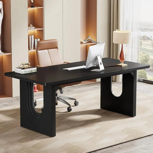 Modern Executive Desk 70.9 Inch Large Office Computer Workstation Table
