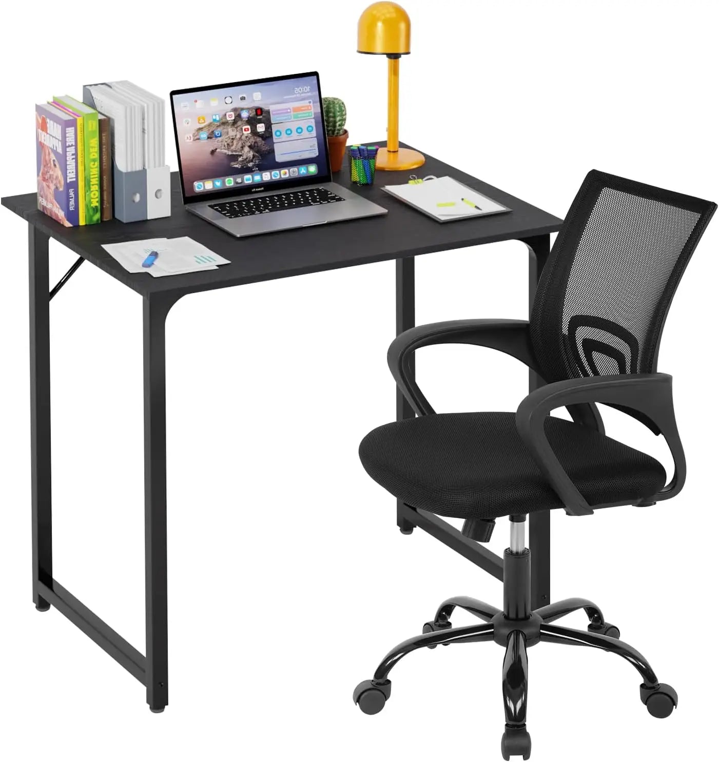 Ljustra 32 Inch Home Office Desk and Chair Set Ergonomic Adjustable