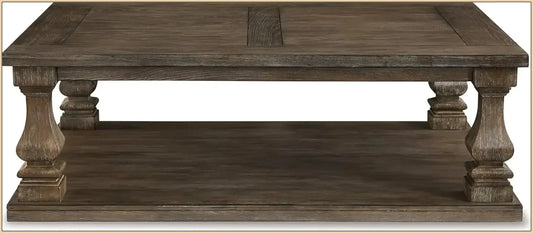 Johnelle Farmhouse Coffee Table Rectangular Rustic Living Room Furniture