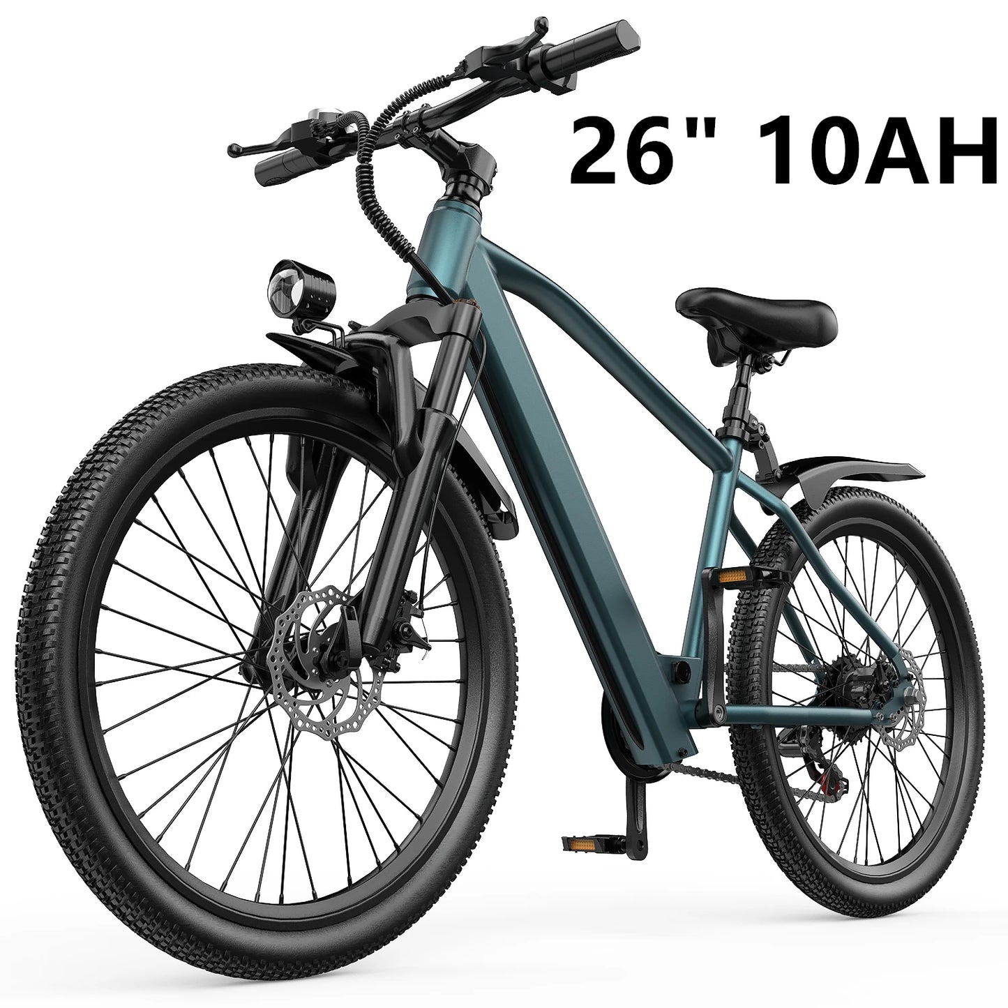 Commuter Electric Mountain Bike 30-Mile Range 500W Motor 19 MPH