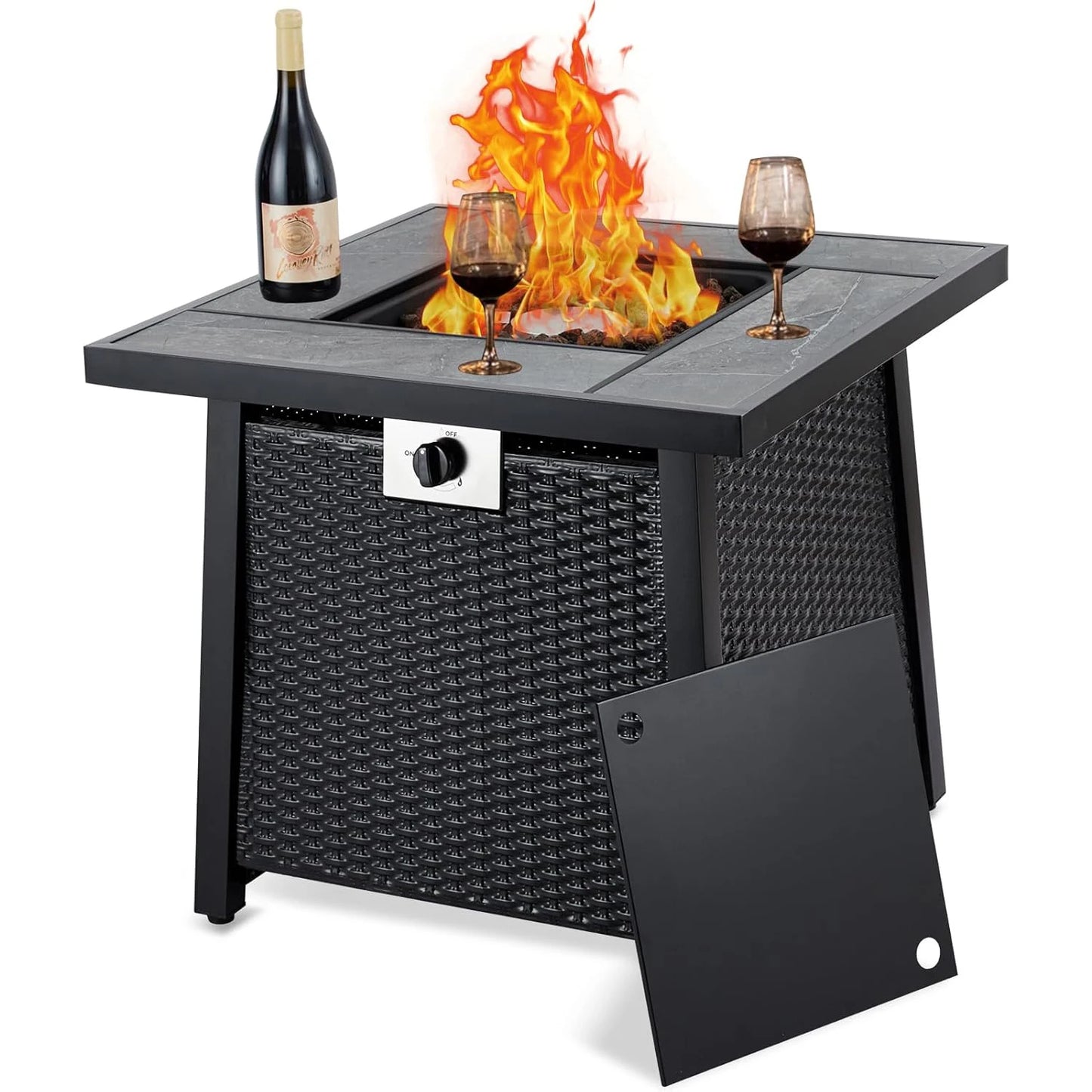 28 Inch Outdoor Fire Pit Table 50000 BTU Propane Fire Pit for Patio