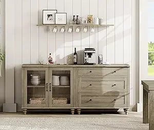 Ljustra Sideboard Cabinet Bar Hutch Modern Farmhouse Buffet Storage