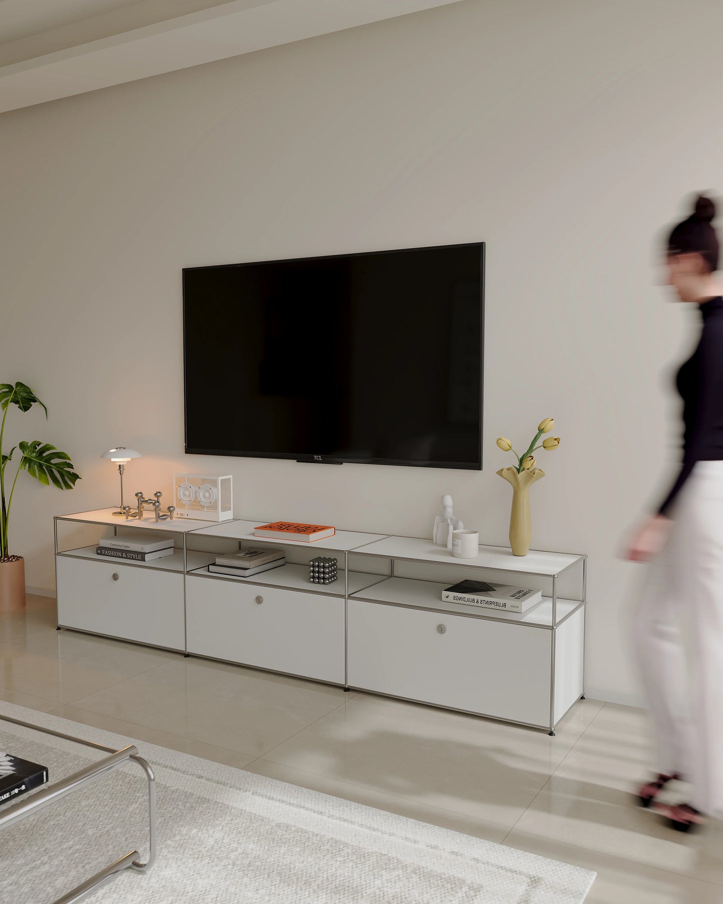 Modern Stainless Steel Storage Cabinet Sideboard for Bedroom Living Room