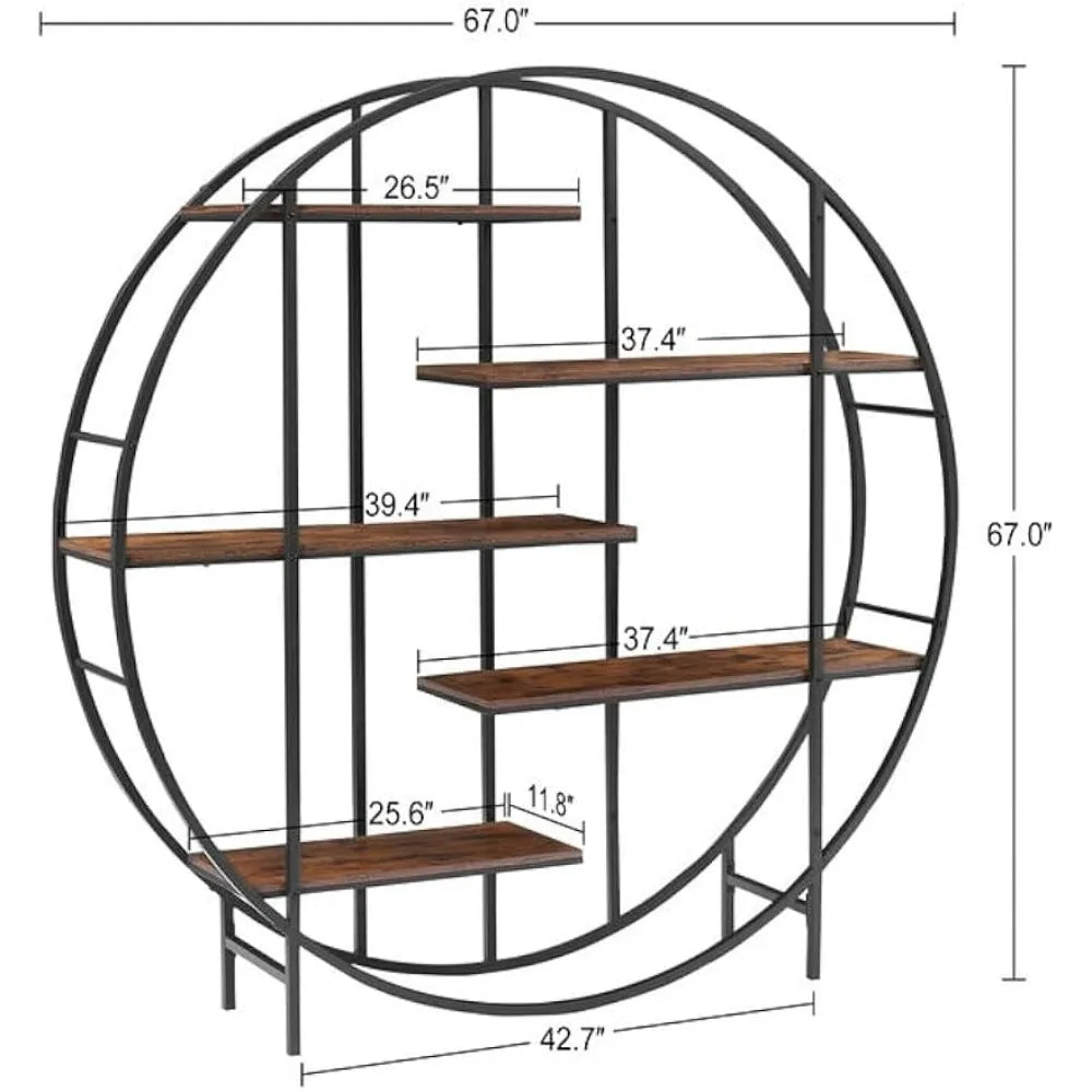 Ljustra 5-Tier Round Plant Stand Metal Shelf for Indoor Outdoor Display