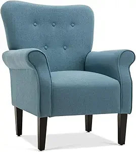 Modern Wingback Accent Chair High Back Floral Upholstered Armchair