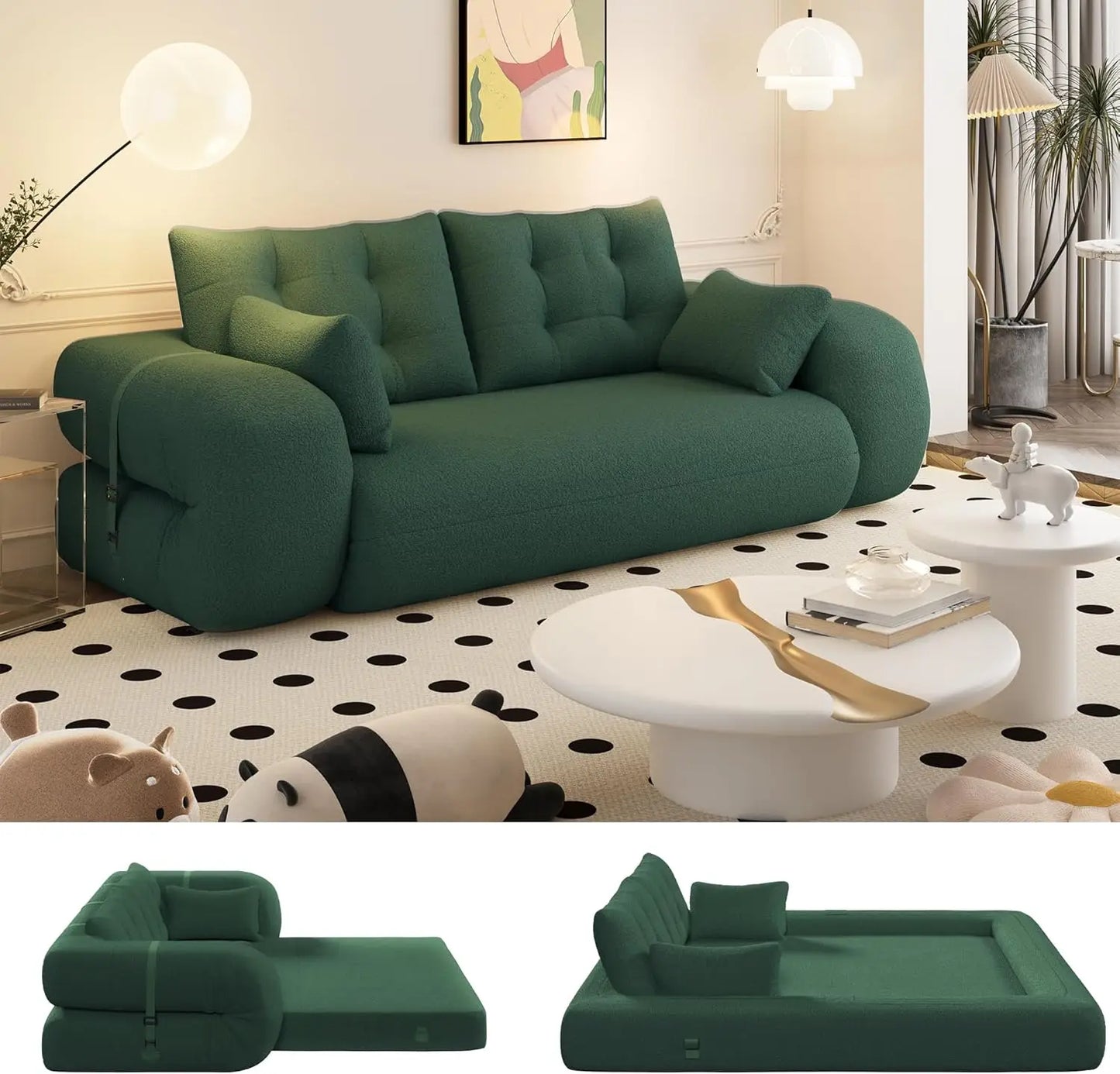 Ljustra Convertible Folding Sofa Bed Memory Foam Sleeper Couch