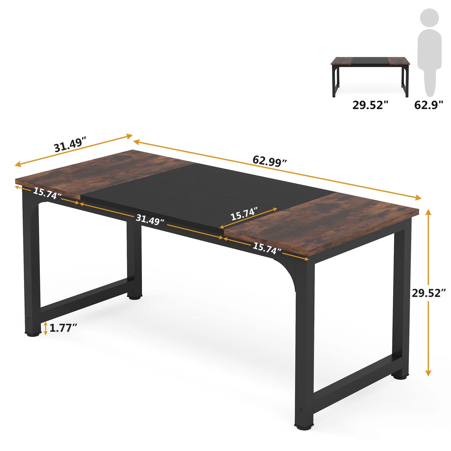 Ljustra Large Office Desk Modern Writing Table Workstation for Home Office