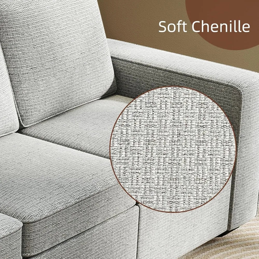 Ljustra 80 Inch Modern Sofa Couch 3 Seater Chenille Living Room Furniture