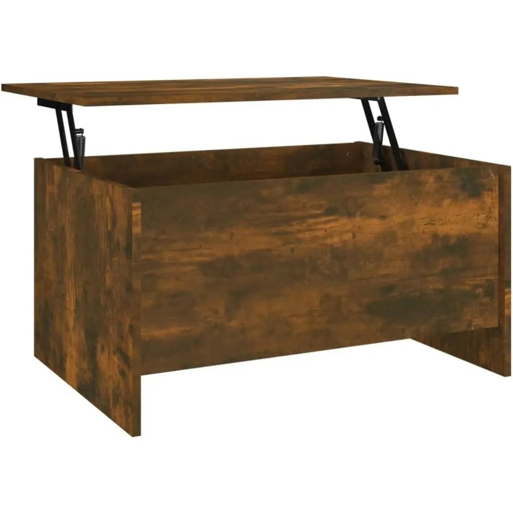 Ljustra Lift-Top Coffee Table Smoked Oak Multifunctional Storage Table