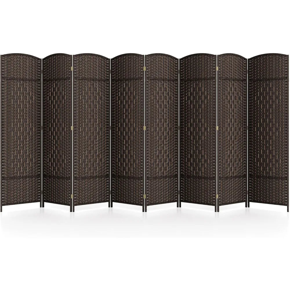 Ljustra 8 Panel Room Divider Folding Privacy Screen Solid Wood Frame