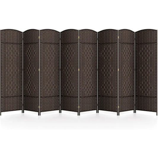Ljustra 8 Panel Room Divider Folding Privacy Screen Solid Wood Frame