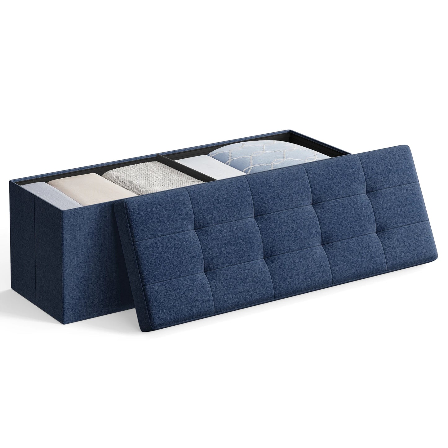 Ljustra 43 Inch Folding Storage Ottoman Bench Foot Rest Storage Chest