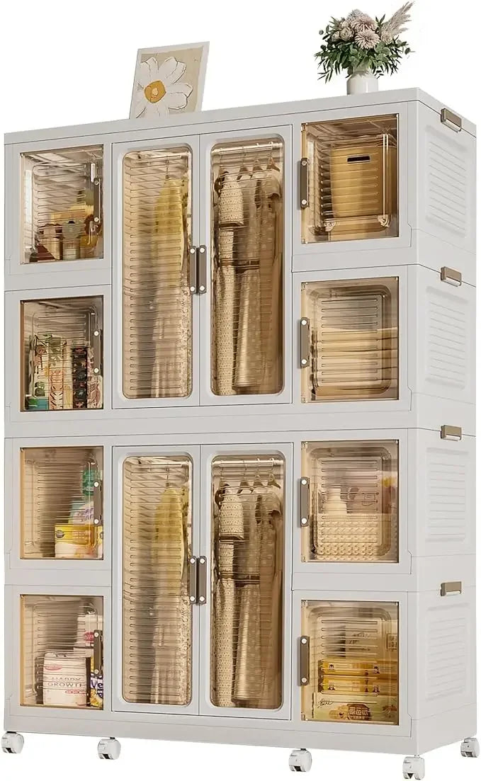 Portable Wardrobe Closet Organizer Collapsible Storage for Clothes