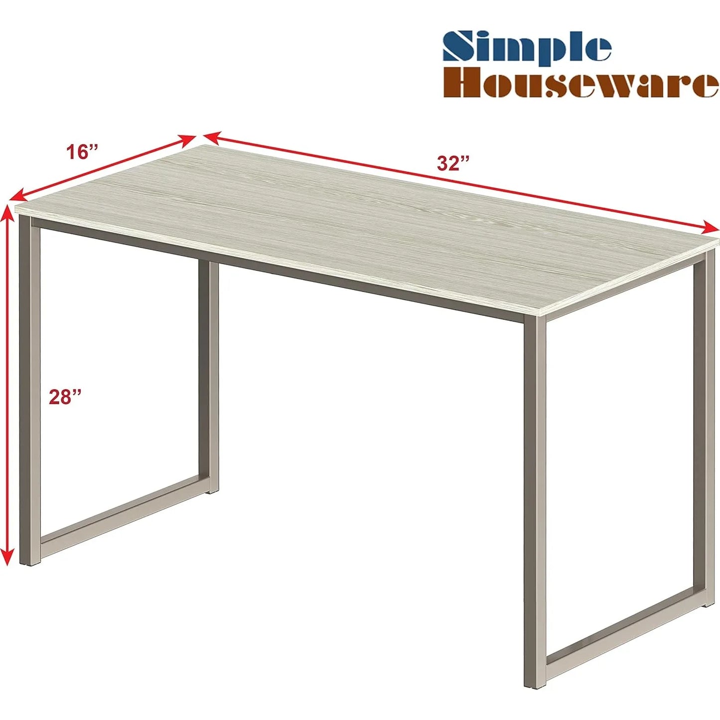 Ljustra Home Office 32 Inch Computer Desk Modern Maple Finish