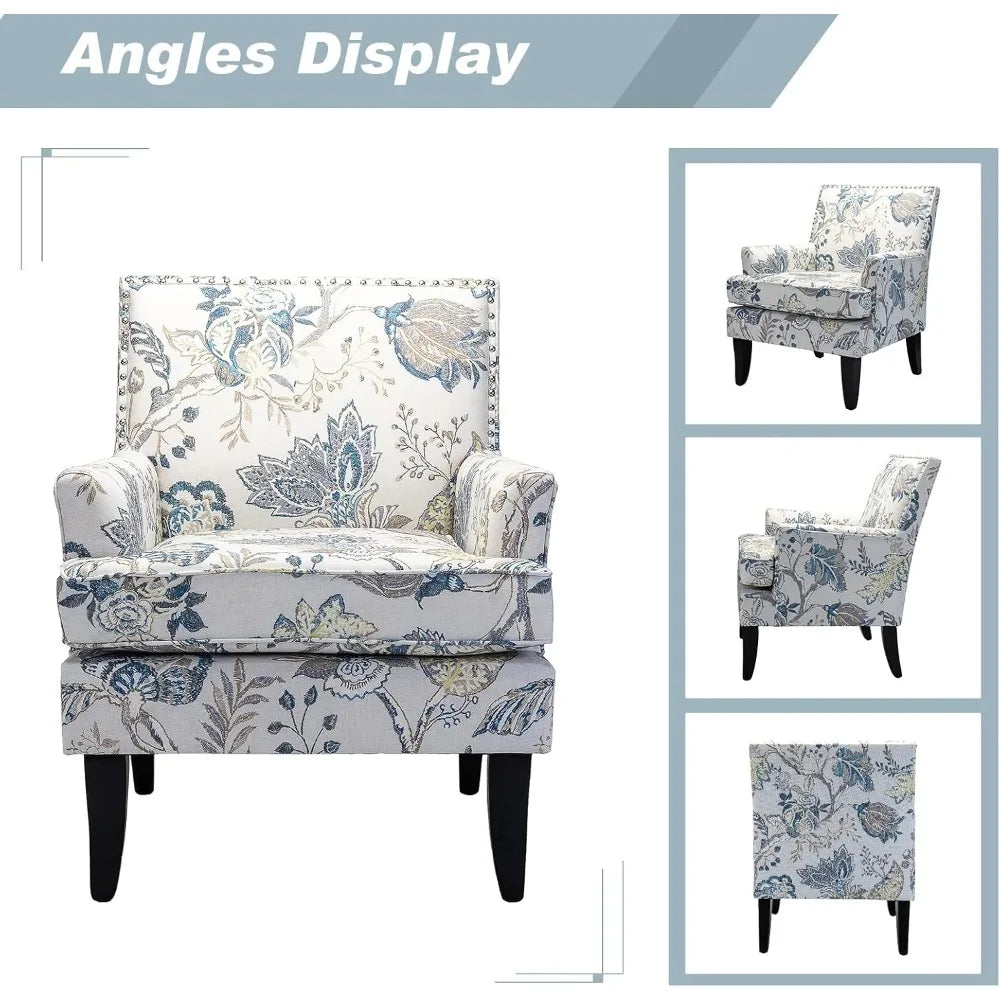 Modern Accent Chair High Back Padded Armrest Living Room Furniture