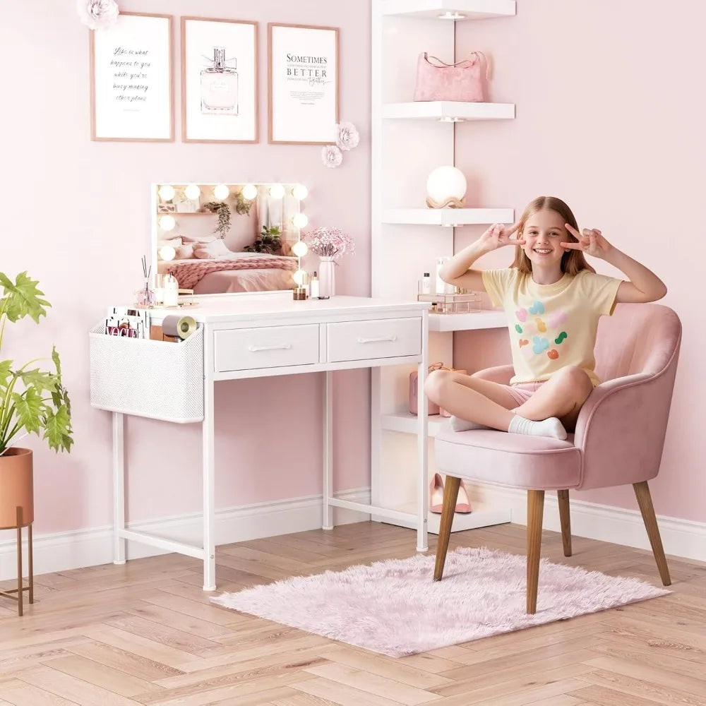 32 Inch Vanity Desk with Storage Drawer Compact Writing Table