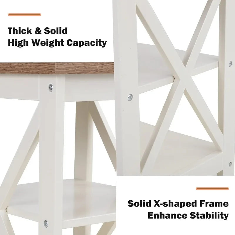 Ljustra End Table Set of 2 Farmhouse Nightstands Small Side Table