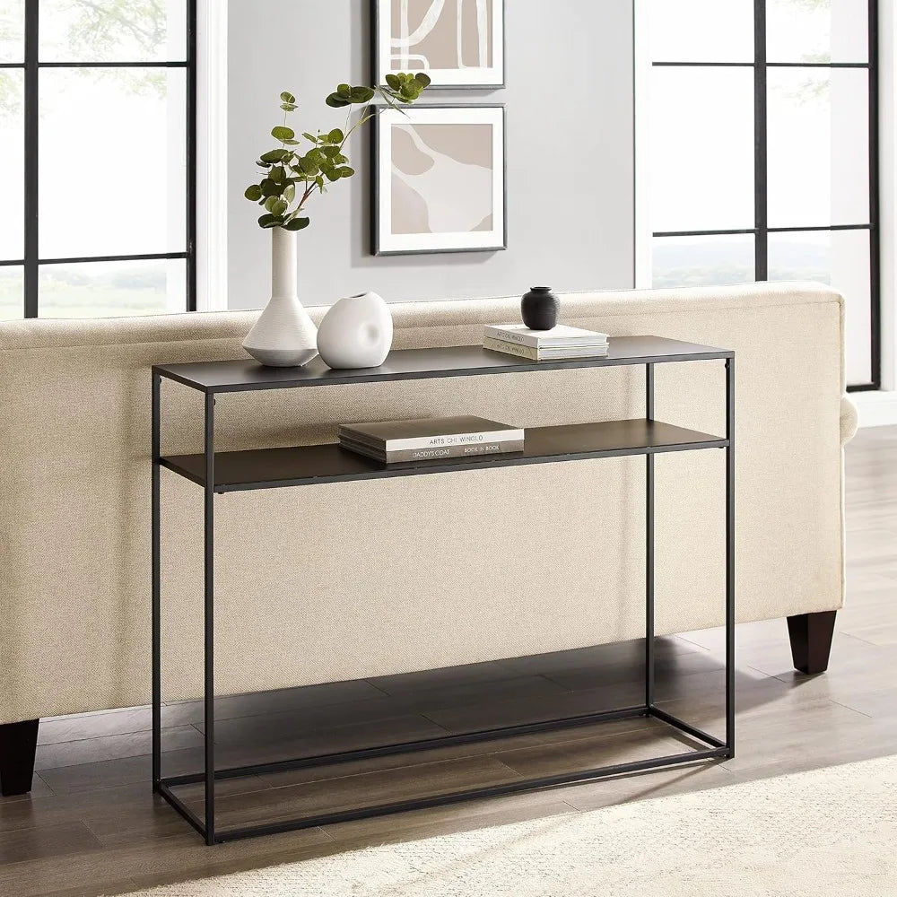 Braxton Sofa Console Table Modern Entryway Living Room Storage Shelf