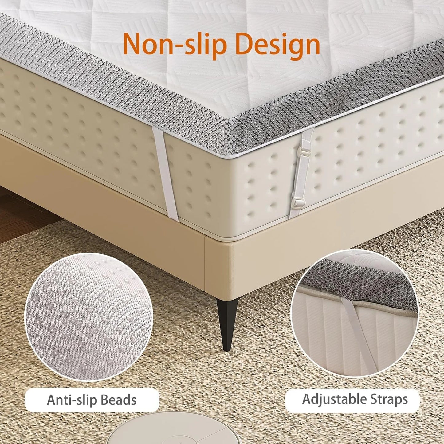 Ljustra 3 Inch Pain Relieving Foam Mattress Topper Removable Cover