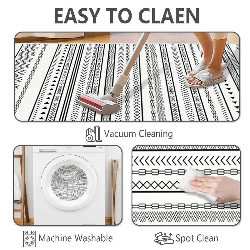 Grey Imitation Cashmere Area Rug 6x9 Feet Soft Non-Slip Washable Carpet