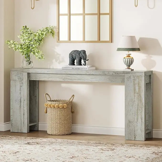 70.9 Inch Extra Long Farmhouse Console Table Narrow Entryway Sofa Table