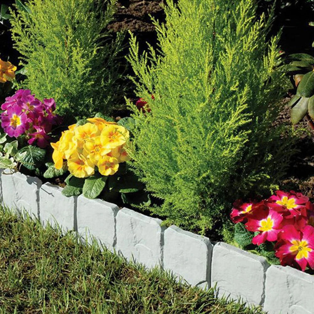 10pcs Garden Landscape Edging Borders Insert Plastic Lawn Edge DIY
