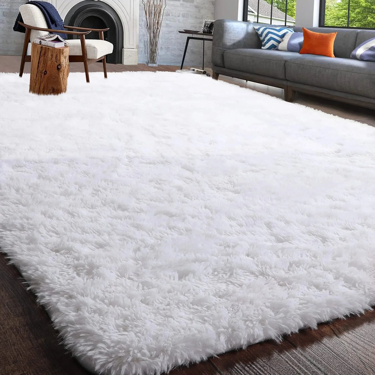 Fluffy Area Rugs for Bedroom Living Room Soft Fuzzy Non Slip Carpet